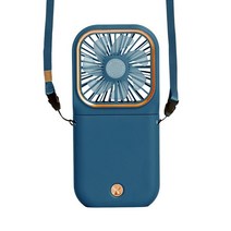 미니 온풍기 작은온풍기 전기히터온풍기 파워뱅크 개인 목걸이 선풍기 3000mAh 충전식 휴대용 소형 내열, 03 파란