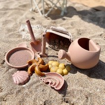 까사드로잉 실리콘 모래놀이 키트 - 아기 목욕 장난감 갯벌 가드닝 세트 텃밭 가꾸기 도구, 핑크 - 8종 KIT