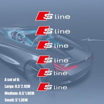 BMW호환범퍼 프론트범퍼 자동차 전면 후면 브레이크 켈리퍼 아우디 S 라인 콰트로 RS S5 A3 Q3 A4 B8 내열성 방수 스티커 6 개, 1.슬라인 실버