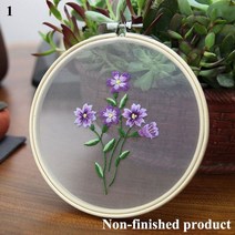 DIY 자수 키트/ 꽃 그림 재미있는 수 재료 초보자 키트 스티치, 1