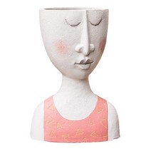 미술 세로화 화분 꽃병 조각 수지 얼굴 가족 꽃 화분 수제 원예 저장 꽃꽂이 집 홈, W1