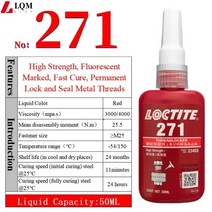Threadlocker 록타이트 222 241 242 243 262 263 271 272 277 290 2701 방수 밀폐형 느슨한 방청 액형 스크류, 271 50ml