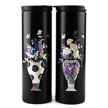 오름 천연자개 텀블러-화병도 500ml, 블랙박스+레이저마킹안함