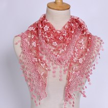 DFMEI.실크 스카프.Silk scarf.레이스 펀칭 퓨어 칼라 여성 삼각타올 솔리드 에어로쿨룩 삼각 스카프