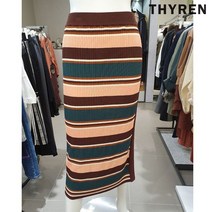 티렌 스트라이프 니트 스커트 L193PWK881