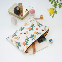 [DIY키트 패키지] (동영상설명 실바늘포함) 24cm 생리대 파우치만들기 자유학년 바느질세트, 보헤미안블루