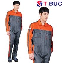 봄 여름 스즈끼 긴팔 반팔 T-721 그레이+오렌지 M~4XL 정비복 작업복 봄 여름 정비 복 빅사이즈 티뷰크