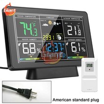 기상관측기 풍속계 장비 디지털 온도기 습도기 날씨 기상 관측 시계 무선 실내 실외 온도계 테이블 및 습, 한개옵션1, 01 US Plug