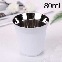 데미타세 데미타세잔 도피오잔 싱글찻잔 호텔커피잔 80ML 에스프레소 머그잔 304 스테인레스 스틸 커피 컵, 09 White