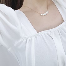 포인바이수 러블리 4알 진주 데일리 심플 진주목걸이