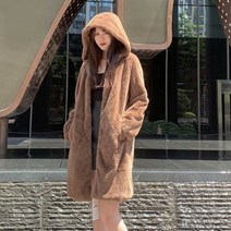 가바바 여성 겨울 롱자켓 귀욤귀욤한 스타일 포켓 후드 데일리 인조퍼자켓 G41167