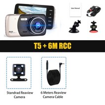 카플레이 모니터 무선 카링킷 자동차 DVR 대시캠 FHD 1080P 4인치 듀얼 카메라 후면 주차 G-센서 등록기 비, 03 T5-6M RCC_01 16G