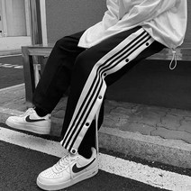 캐쥬얼 긴바지 단추바지 남성 트렌드 와이드 루즈핏 일자트레이닝바지 눈길을 끄는 건달카리스마 빅진 농구 3912666845