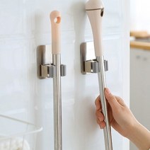 부착식 밀대걸이 고리 우산 마대 청소도구 조리도구걸이 2color 스텐레스 304, 실버