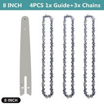 체인톱날 46 8 인치 전기 톱 가이드 바 체인 세트 1/4 ''P 미니 나무 커터 교체 예비, 06 8 INCH 4PCS