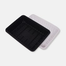 정육트레이 LA갈비 1kg 검정 백색 박스 400개 PP 고기 진열 배달 일회용 포장 용기