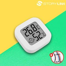 샤오미 온습도계 온도계 습도계 스토리링크 미니 온도습도계 신생아 디지털 실내 스마트 건전지포함+마스크스트랩, 스토리링크 샤이니큐빅 온습도계(화이트)+마스크스트랩