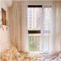 낭만의 부드러운 속삭임 아멜리 빈티지 레이스 암막 거실 카페 호텔 오피스 아이방 사계절 아일렛형 쉬폰 커튼