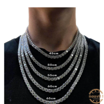 테니스 목걸이 남자 힙합 5A 지르콘 테니스 목걸이 합금 TENNIS NECKLACE