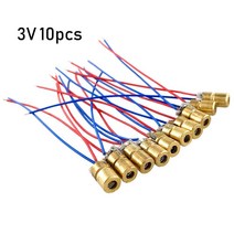 10pcs 레이저 다이오드 650nm 6mm 3/5V 5백만 와트 조정 가능한 레이저 도트 다이오드 모듈 빨간색 구리 헤드, 3V