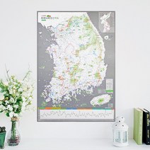 우리나라 3000 명산지도 + 핀스티커 - 한국100대명산 백두대간 트래킹 등산지도 대한민국, 단품, 단품