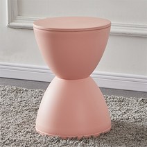 스툴 모래시계 숏 스툴 모던 원형 모듈 스툴 가정용 플라스틱 동그리의자 바꾸다 등받이없는의자, 핑크