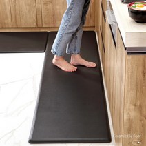 PVC 두꺼운 주방 쿠션 매트 특대 18mm 싱크대 미끄럼방지 발매트, 블랙