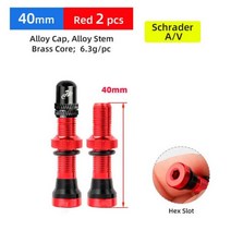 MTB자전거 경량 미니 접이식자전거 Deemount Schrader A V 밸브 40 60mm CNC 가공 양극산화처리 니플 로드 바이크 튜브리스 림 2 피스, 02 AV 40mm Red 1Pair