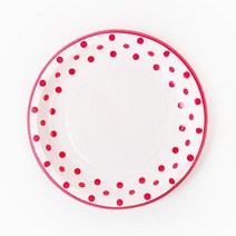 (주)파티해 라인도트 파티접시 18cm - (6입), 레드