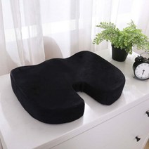 스윙 체어 흔들의자 행잉 라탄 원목 그네 정형 부스터 시트 쿠션 메모리 폼 의자 마사지, 검은색, 쿠션 45x36x7cm