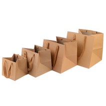 SIMPLE COLOR 정사각형 무지 쇼핑백, 크라프트