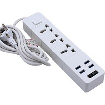 고전력 산업용 기관용스위치가있는 범용 전원 스트립 홈 전기 소켓 확장 3 콘센트 4USB 포트 EU 미국 CN 영, 02 미국, 02 black