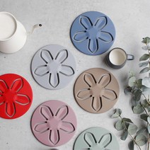 실리콘 대형 원형 모던 냄비 받침대 만들기 원목 예쁜, 레드