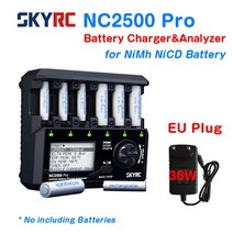 SKYRC NC2500 Pro 방전기 DC 12V 3A AA/AAA NiMH/NiCD 배터리 다기능 분석기 LCD 화면 고속, official set EU, 01 official set EU