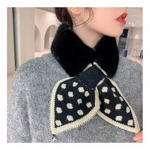겨울목도리 여성목도리 미니목도리 땡땡이 리본 쁘띠퍼 머플러 미니 퍼목도리 퍼머플러 별의별굿즈