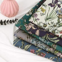 [원단쟁이] DTP대폭린넨원단) 린넨보태니컬가든패턴 5컬러 E31, ivory