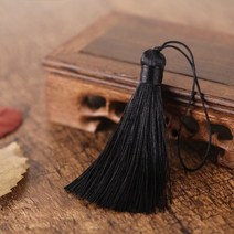 더치커피 메이커 2/5pcs 8cm 짧은 술 스파이크 폴리 에스터 실크 작은 북마크 키 체인 tassels DIY 바느질, 22 black_02 8cm  5pcs