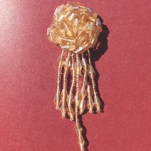 소풍가는집 )) 와펜 자수패치 반전스팽글 캐릭터 큐빅뱃지 옷리폼 수선 [350종 대방출], 331 비즈 브로치 오렌지, 1개