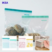 이케아온라인몰 ISTAD 비닐팩 슬라이드 지퍼백 대형 30매+요술행주세트, 색상랜덤발송 4개+요술행주4개세트, 대(L)