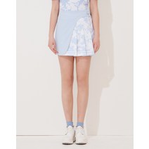 22SS [SWING SUPPORTER]블루 라인 배색 랩 플리츠 A라인 스커트 HWSK2B352B1