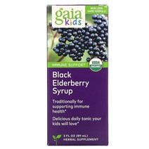 Gaia Herbs 어린이용 블랙 엘더베리 시럽 89ml 3fl oz