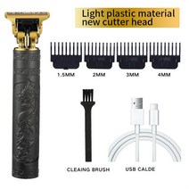 이발기 바리깡 바버샵 남성 면도기 트리머 T9 USB 전기 헤어 트리머 충전식 남성용 면도기 조각 추적 푸시, 02 Black Dragon