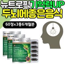 뉴트로픽 기억력 개선 두뇌에좋은음식 징코빌로바 오메가3 노인 시니어 뇌 혈행 건강 좋아지는법 GINKGOBILOBA 오메가쓰리 EPA DHA 케르세틴 중년 머리에좋은 은행잎추출물