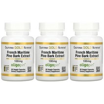 2+1 캘리포니아골드 뉴트리션 프랑스 해송 껍질 추출물 올리고핀 100mg 베지 캡슐 60정, 1개, 기본