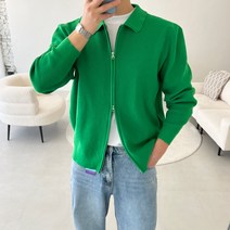 YKK 투웨이 카라 하찌 니트 집업 크롭 가디건_(5color)