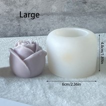 캔들몰드실리콘 3D 장미 꽃 퐁당 금형 모양 실리콘 수지 촛불 케이크 장식 초콜릿 비누 사탕 만들기, 01 Large