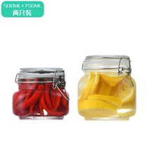캐비닛 유리병 밀봉 단지 식료품 김치 머리띠 뚜껑 투명 대구 잼 가정용 2640431771, 측 형 밀폐형병 두꺼운 - 팔다 가장