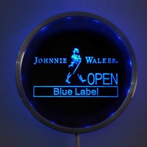 Rs-0060 조니워커블루라벨 OPEN LED 네온 라이트 라운드 Signss 25cm 10 Inch - Bar Signs with RGB 멀티 컬러 리모컨, green_Round 25cm Diameter