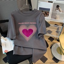 스타일아유 30종 여성 여름 면 프린트 롱박스티 오버핏 루즈핏 레터링 반팔 티셔츠 캐주얼 빅박스티셔츠