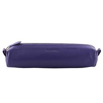 DiLoro Leather Zippered Fountain Ballpoint Rollerball Pens and Pencils Case Holder Pouch Genuine Ful, Violet